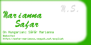 marianna safar business card